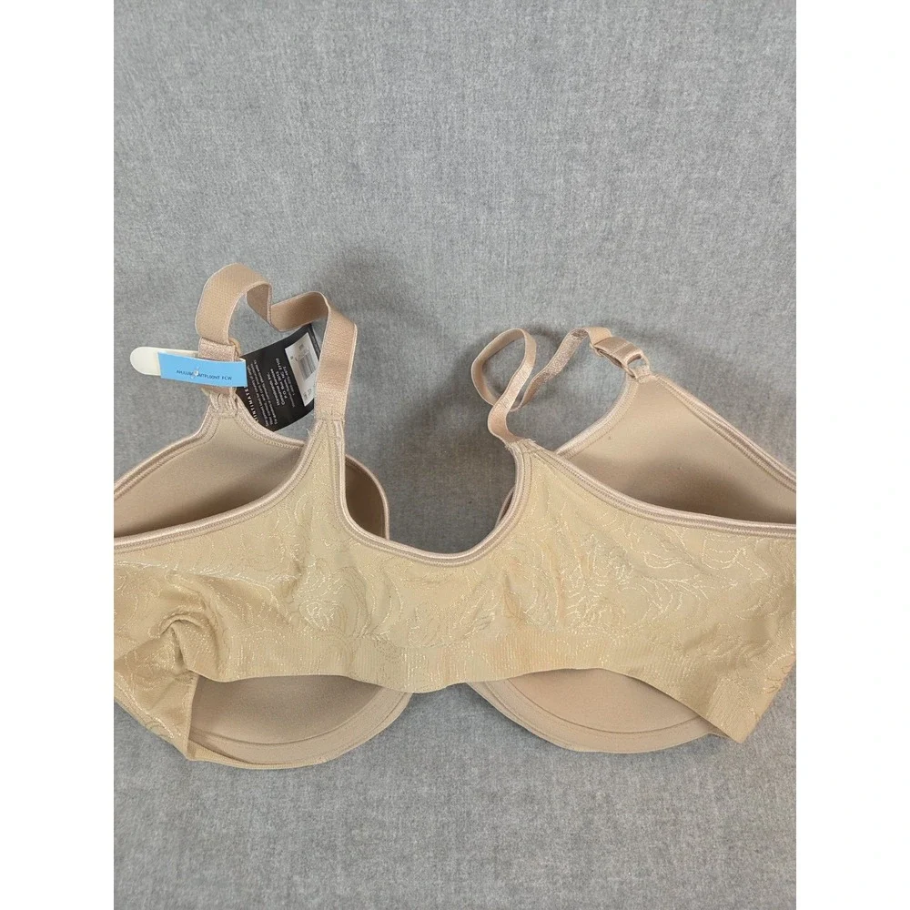 Bali Cool Comfort Fabric Bra Swirl Pattern Beige 40C Seamless Smoothing NEW‎